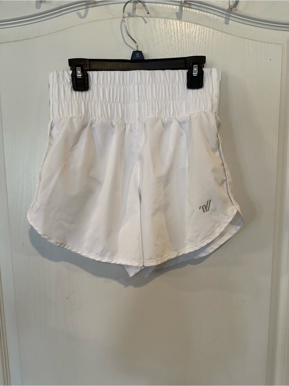 Varsity spirit white high-waist athletic running cheer gym shorts XS extra small